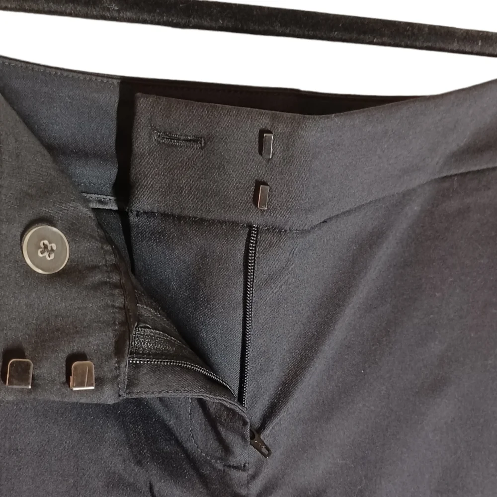 APOSTROPHE PETITE Black Zipper Hook Clasp Folded Cuff Trouser Pants 4P